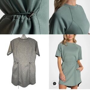 Kyodan Gray Drawstring Waist SculptEase Adjustable Knit Dress XS